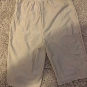 White above knee biker shorts